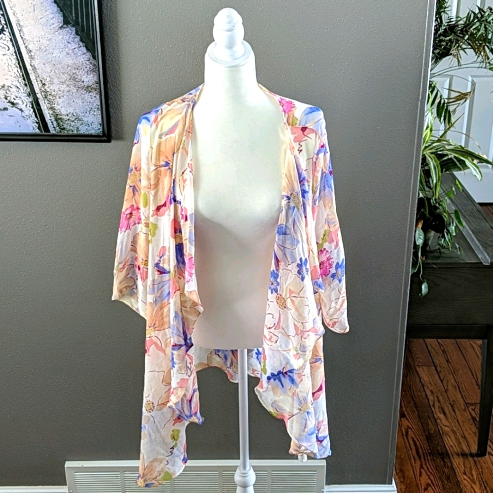HUMMINGBIRD floral draped kimono